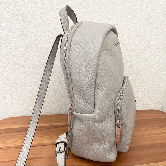 MICHAEL Michael Kors “Erin” Pearl Gray Pebbled Leather Medium Backpack - Picture 10 of 16